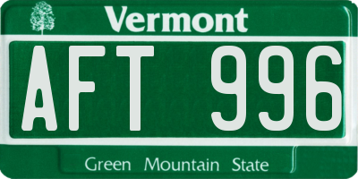 VT license plate AFT996