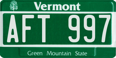 VT license plate AFT997