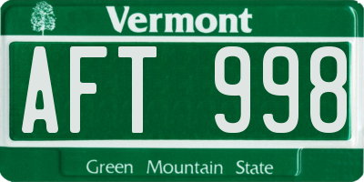 VT license plate AFT998