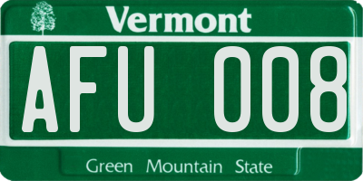 VT license plate AFU008