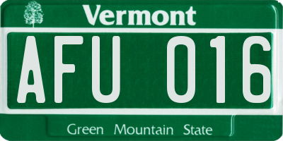 VT license plate AFU016