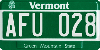 VT license plate AFU028