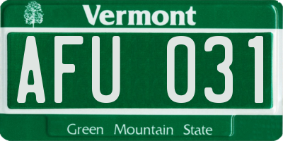 VT license plate AFU031