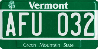 VT license plate AFU032