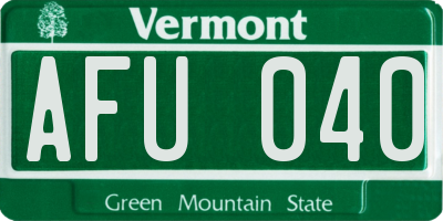 VT license plate AFU040