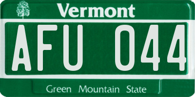 VT license plate AFU044