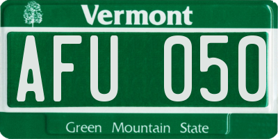 VT license plate AFU050