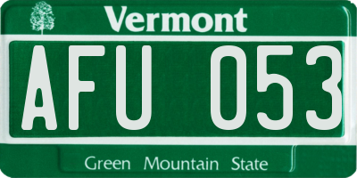 VT license plate AFU053