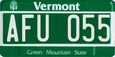 VT license plate AFU055