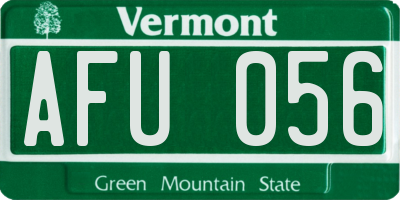 VT license plate AFU056