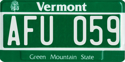 VT license plate AFU059