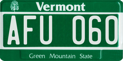 VT license plate AFU060