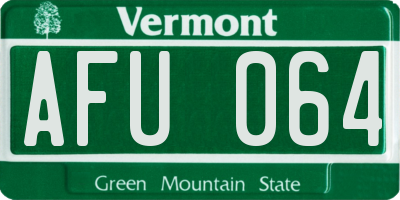 VT license plate AFU064