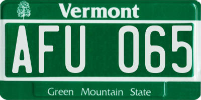 VT license plate AFU065