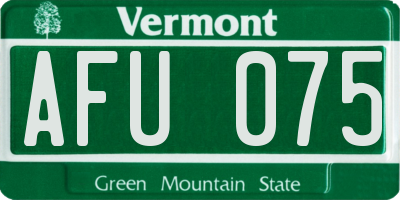 VT license plate AFU075