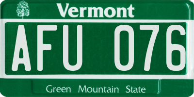 VT license plate AFU076