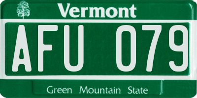 VT license plate AFU079