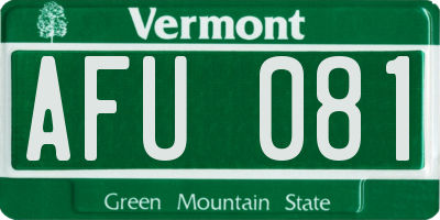 VT license plate AFU081
