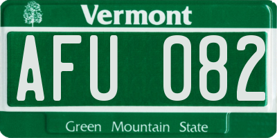 VT license plate AFU082