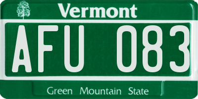 VT license plate AFU083