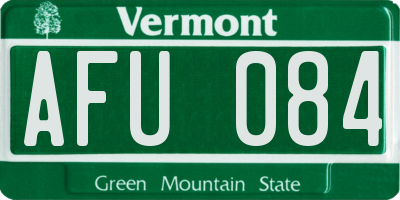 VT license plate AFU084