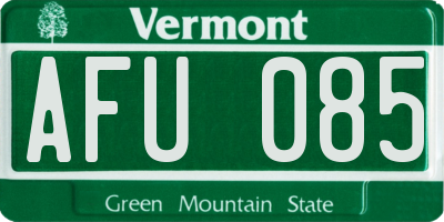 VT license plate AFU085