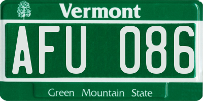 VT license plate AFU086
