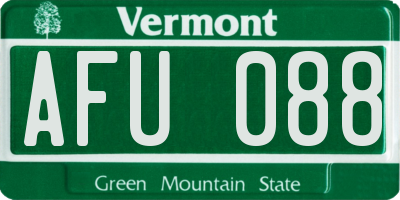 VT license plate AFU088