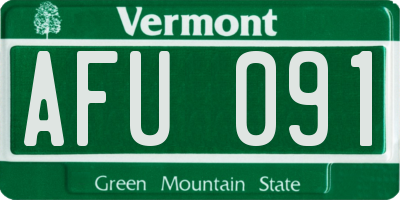 VT license plate AFU091