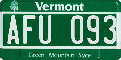 VT license plate AFU093