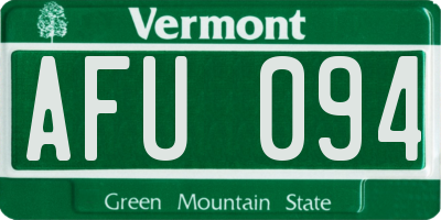 VT license plate AFU094