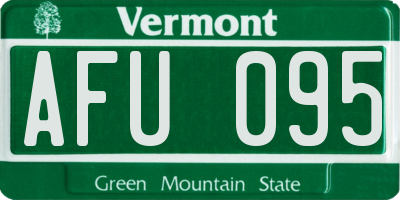 VT license plate AFU095