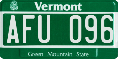 VT license plate AFU096