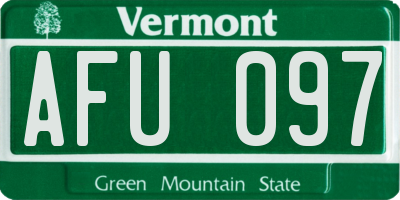 VT license plate AFU097