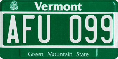VT license plate AFU099