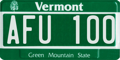 VT license plate AFU100