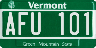 VT license plate AFU101