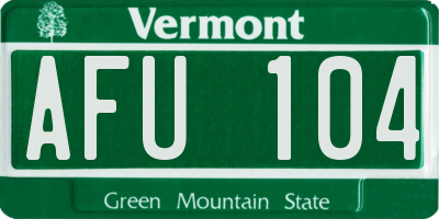 VT license plate AFU104