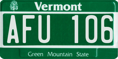 VT license plate AFU106