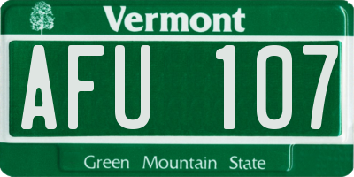 VT license plate AFU107