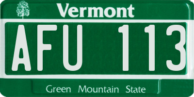 VT license plate AFU113