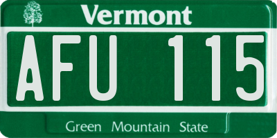 VT license plate AFU115