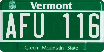 VT license plate AFU116