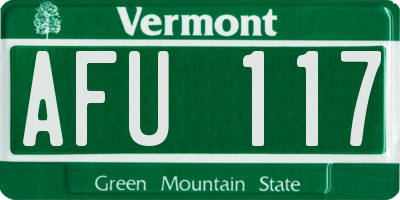 VT license plate AFU117