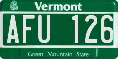 VT license plate AFU126