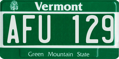 VT license plate AFU129