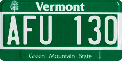 VT license plate AFU130