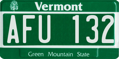 VT license plate AFU132