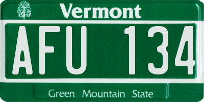 VT license plate AFU134