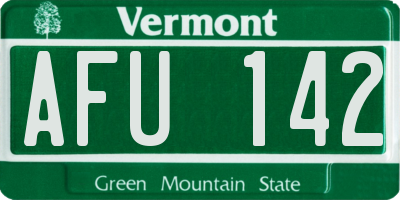 VT license plate AFU142